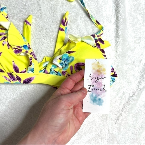 Sugar Beach Neon Tropical 2 Piece Bikini Set Size Medium / large New With Tags - Picture 7 of 16